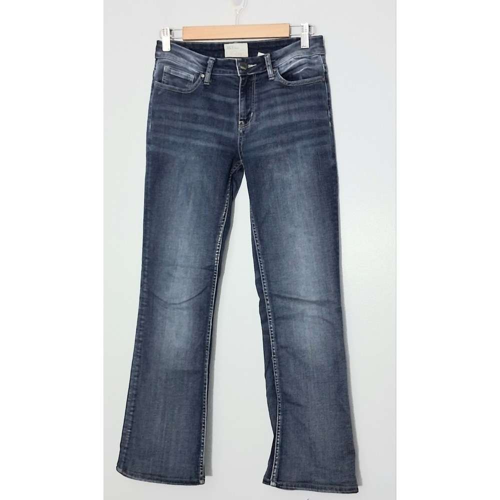 BKE Denim Stella Jeans Size 27 x 31.5 Mid Rise Stretchy Boot Cut Pockets Preowne